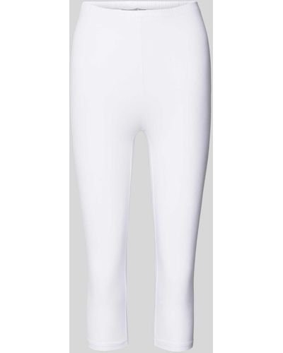 Fransa Slim Fit Leggings mit verkürztem Schnitt Modell 'Zokos' - Weiß