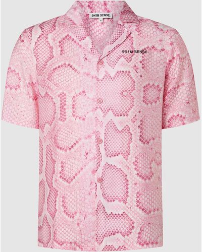 9N1M SENSE Regular Fit Freizeithemd aus Modalmischung - Pink
