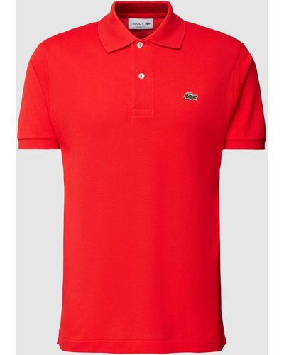 Lacoste Poloshirt Met Labelstitching - Rood