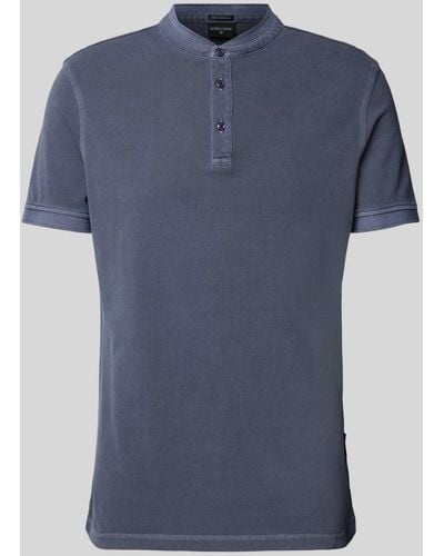 Strellson Regular Fit Poloshirt Met Maokraag - Blauw