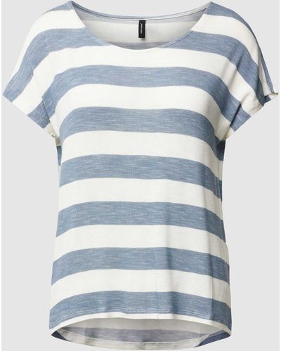 Vero Moda T-shirt Met Streepmotief - Blauw