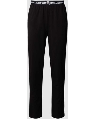 Karl Lagerfeld Pyjama-Hose mit elastischem Bund - Schwarz