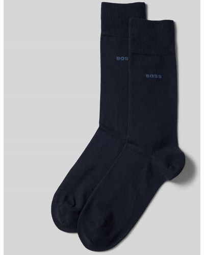 BOSS Socken mit Label-Print im 2er-Pack - Blau