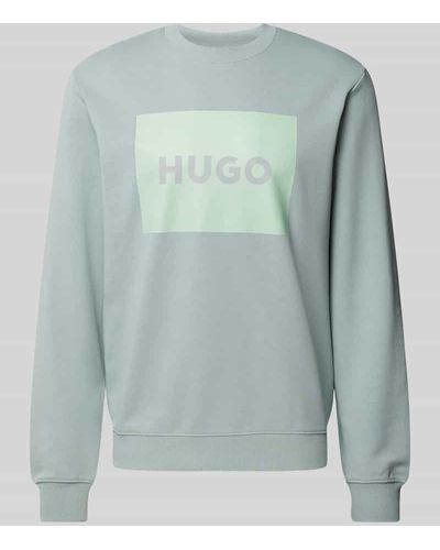 HUGO Sweatshirt mit Label-Print Modell 'DURAGOL' - Grün