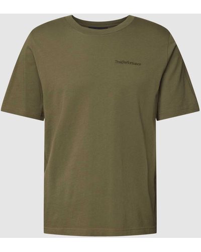 Peak Performance T-Shirt mit Logo-Stitching - Grün