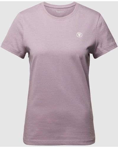 Knowledge Cotton T-Shirt mit Logo-Print - Pink