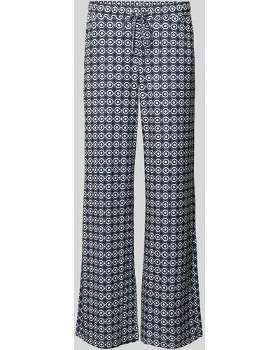 Brax Wide Leg Stoffhose mit Allover-Muster Modell 'STYLE.MAINES' - Blau