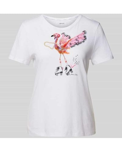 Marc Cain T-Shirt mit Motiv-Print - Weiß