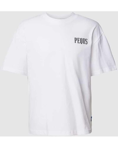 Pequs T-Shirt mit Label-Print - Weiß