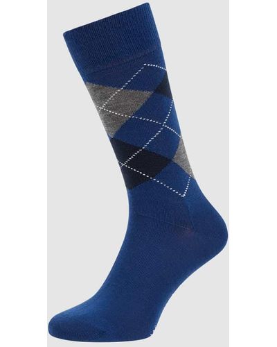 Burlington Socken aus Schurwollmischung Modell 'Edinburgh' - Blau