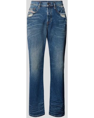 DIESEL Bootcut Jeans mit Label-Detail - Blau