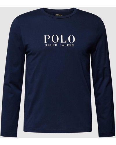 Polo Ralph Lauren Shirt Met Lange Mouwen En Labelprint - Blauw