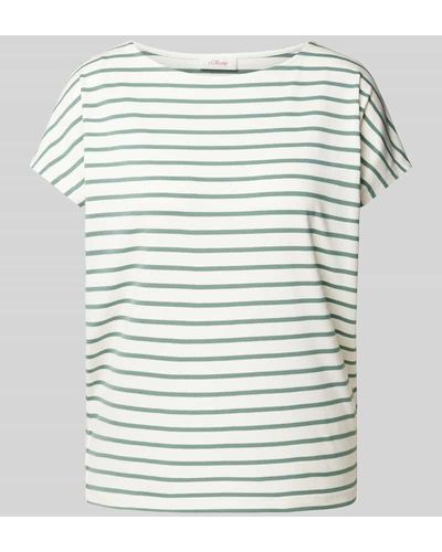 S.oliver T-Shirt mit Streifenmuster - Grau
