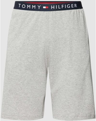 Tommy Hilfiger Sweatshorts mit elastischem Logo-Bund Modell 'JERSEY SHORT' - Grau