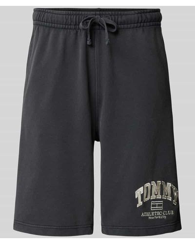 Tommy Hilfiger Regular Fit Sweatshorts mit Tunnelzug Modell 'ATHLETIC BBALL' - Grau