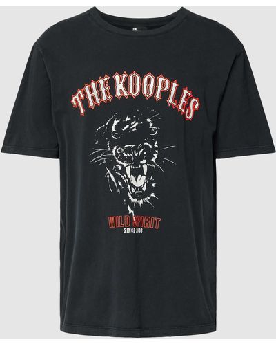 The Kooples T-shirt Met Statementprint - Zwart