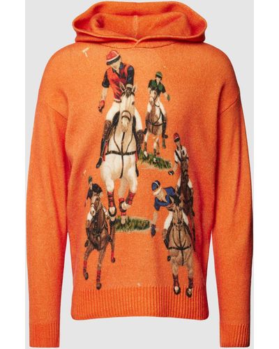 Polo Ralph Lauren Gebreide Pullover Van Wol Met Motiefstitching - Oranje
