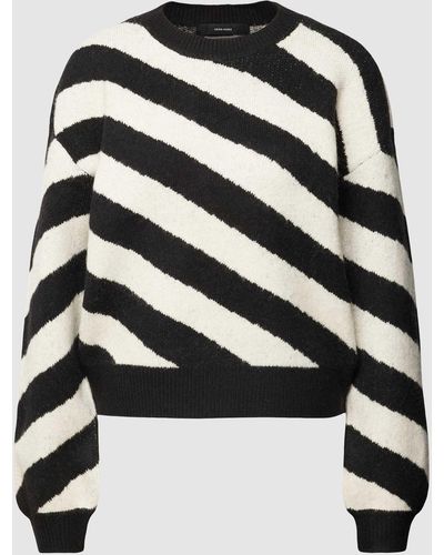 Vero Moda Strickpullover mit Streifenmuster Modell 'LARA' - Schwarz