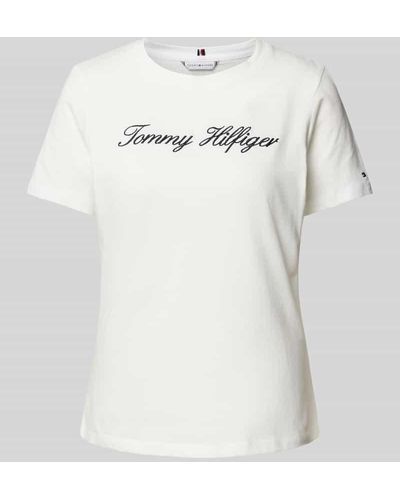 Tommy Hilfiger T-Shirt mit Label-Stitching - Grau