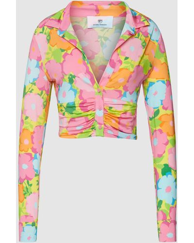 Chiara Ferragni Cropped Bluse mit Allover-Muster - Mehrfarbig
