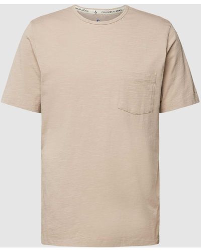 COLOURS & SONS T-Shirt mit Brusttasche Modell 'SLUB YARN' - Natur