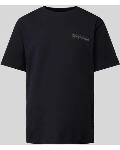 Napapijri Oversized T-Shirt mit Label-Print - Schwarz