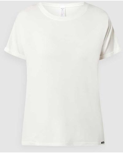 SKINY T-Shirt aus Viskose-Elasthan-Mix Modell 'Every Night In' - Weiß