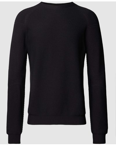 ALPHATAURI Gebreide Pullover Met Fijn Gestructureerd Design - Zwart