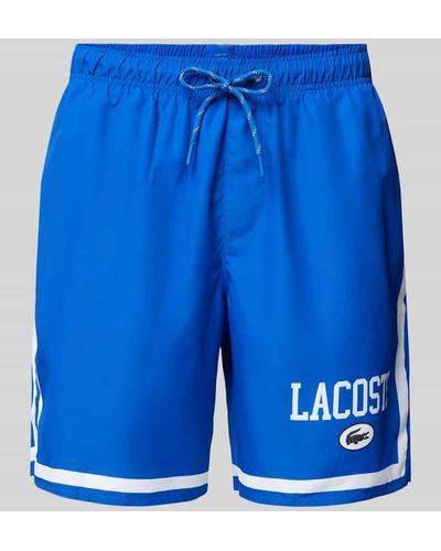 Lacoste Shorts mit Label-Print - Blau