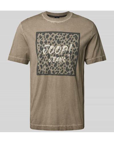 JOOP! Jeans T-Shirt mit Label-Print - Grau