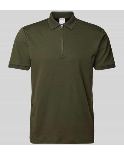 SELECTED Regular Fit Poloshirt mit Reißverschlussleiste Modell 'FAVE' - Grün