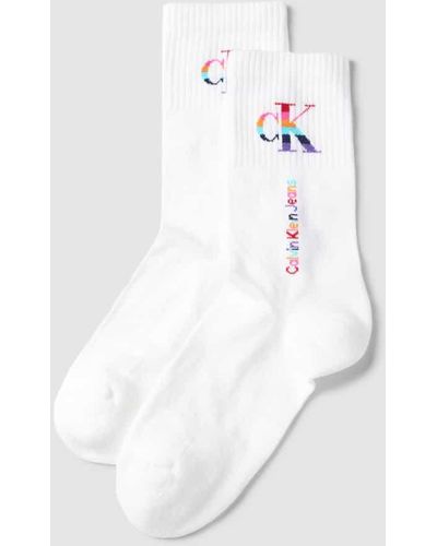 Calvin Klein Socken mit Label-Details im 2er-Pack - Weiß