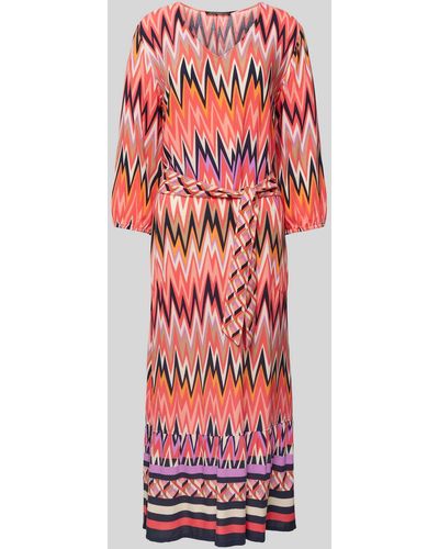 Betty Barclay Midi-jurk Met Zigzagmotief - Wit