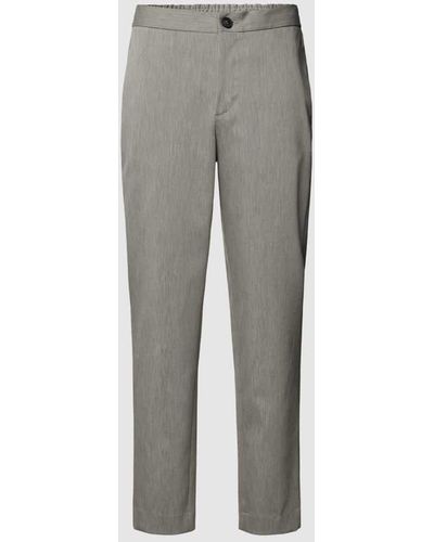 SELECTED Slim Tapered Fit Stoffhose mit elastischem Bund Modell 'DANN' - Grau