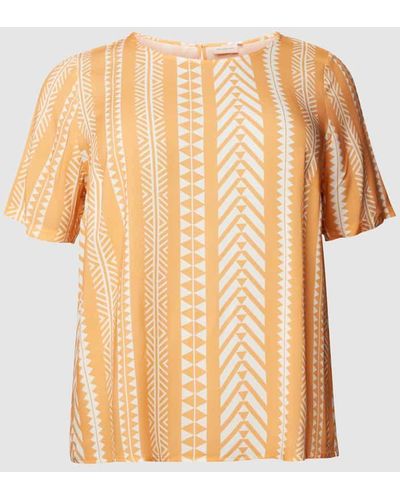 Only Carmakoma PLUS SIZE Bluse mit Allover-Muster - Orange