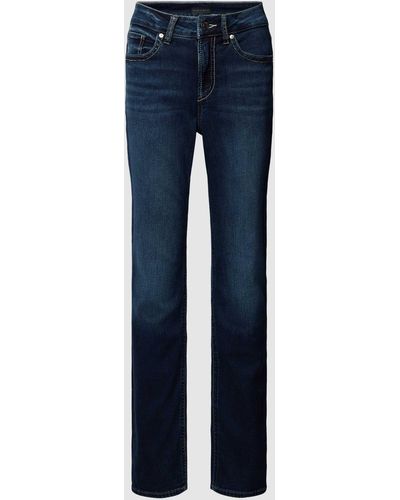 Silver Jeans Co. Straight Leg High Rise Jeans im 5-Pocket-Design Modell 'AVERY' - Blau