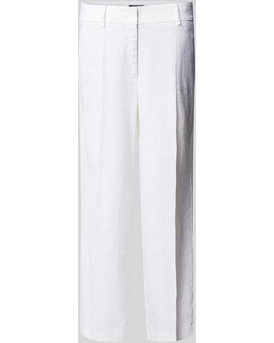 Cambio Regular Fit Leinenhose mit Bügelfalten Modell 'CALIFORNIA' - Weiß