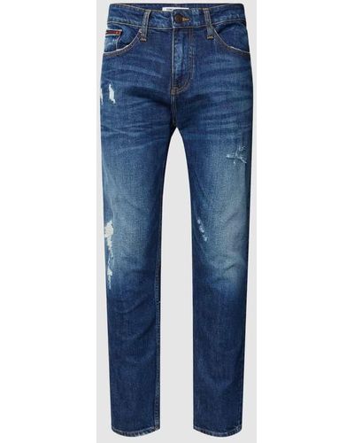 Tommy Hilfiger Slim Fit Jeans im Destroyed-Look Modell 'AUSTIN' - Blau