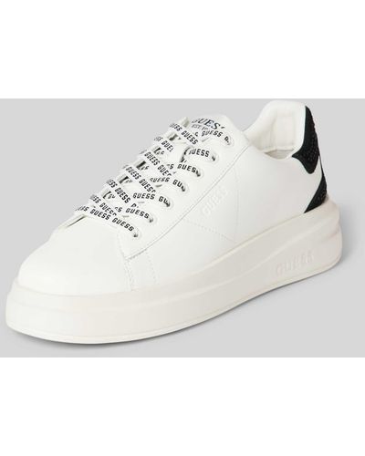 Guess Sneaker aus Leder-Mix Modell 'ELBINA' - Weiß