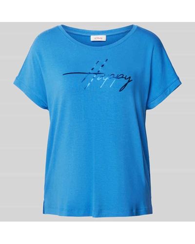 S.oliver T-Shirt mit Motiv-Print - Blau