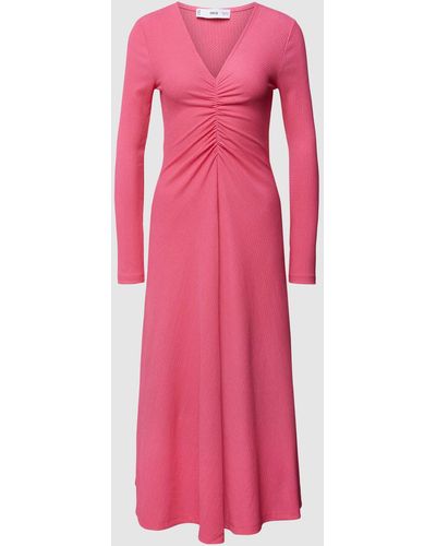 Mango Blusenkleid mit V-Ausschnitt Modell 'DUNA' - Pink