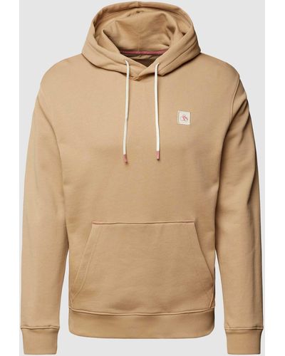 Scotch & Soda Hoodie Met Logobadge - Naturel