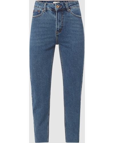 ONLY Korte Straight Fit Jeans Met Labelpatch - Blauw