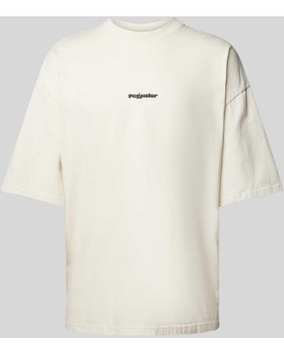 PEGADOR Oversized T-Shirt mit Label-Print Modell 'HUSSEY' - Natur