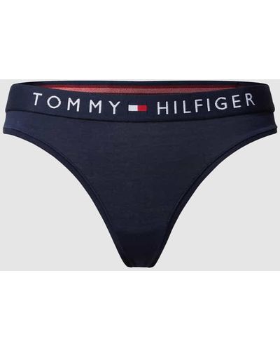 Tommy Hilfiger Bustier mit Logo-Bund - Blau