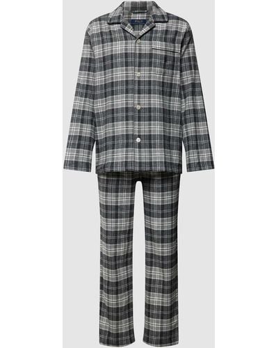 Polo Ralph Lauren Pyjama mit Karomuster Modell 'FLANNEL PJ' - Grau