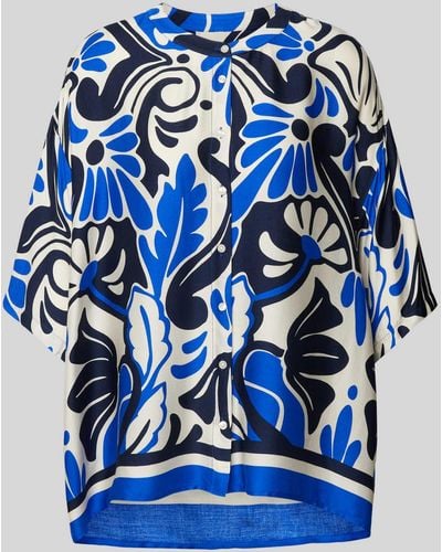 Milano Italy Blouse Met All-over Print - Blauw
