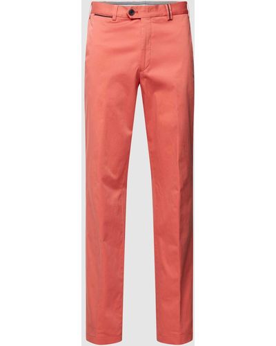 Hiltl Slim Fit Hose mit Bügelfalten Modell 'PEAKER' - Rot