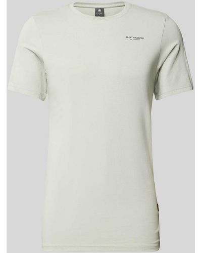 G-Star RAW T-Shirt mit Label-Print - Weiß