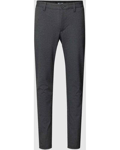 Only & Sons Tapered Fit Stoffhose mit Fischgratmuster - Grau